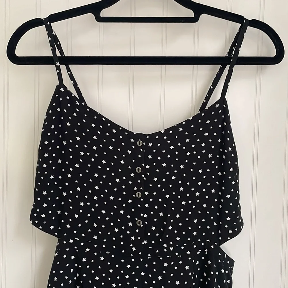 ABERCROMBIE AND FITCH black maxi dress cut out sides NWT smocking pockets XST‎